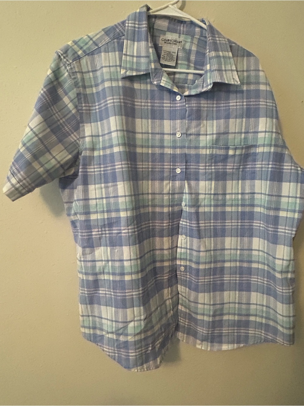 Cabin creek  Blue Plaid Short-Sleeve Button-Up Shirt